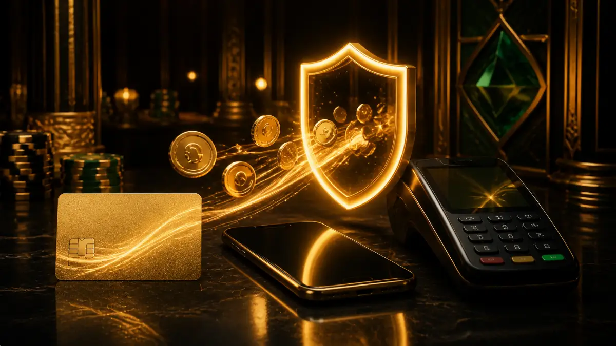 Moderní bezhotovostní platba v prémiovém casino prostředí
